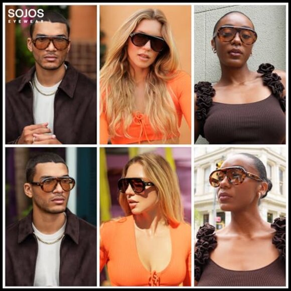 Oversized Polarized Aviator Sunglasses with UV Protection main image 7